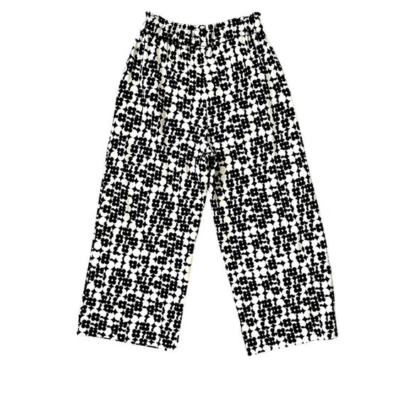 Joan Vass SET Mod-Print L Crewneck Shell w Scalloped Trim WITH matching M pants! - Picture 3 of 15